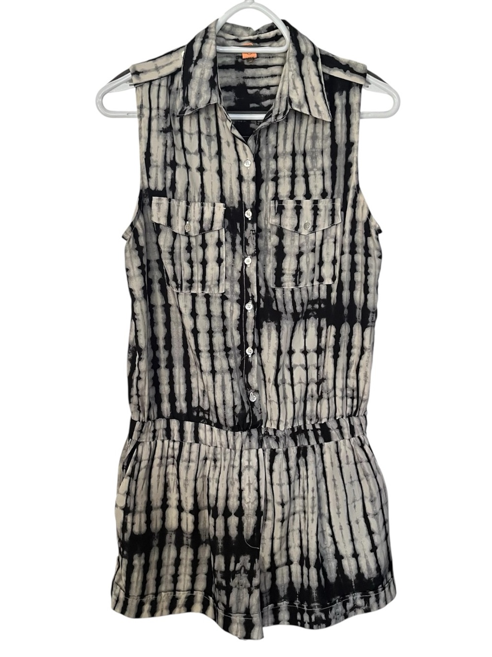 Farm Rio Tie Dye Snake Skin Pattern Romper